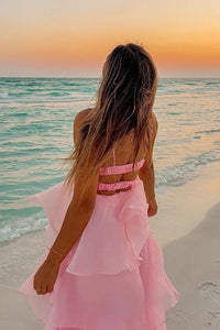 Shayla Langes Kleid - Rosa