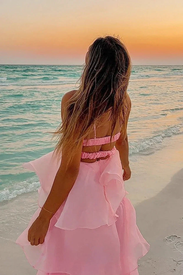 Shayla Langes Kleid - Rosa