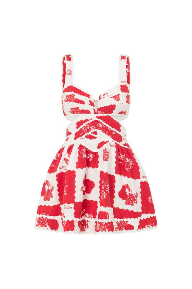 Bedrucktes Minikleid „Leila“ mit Aussparungen