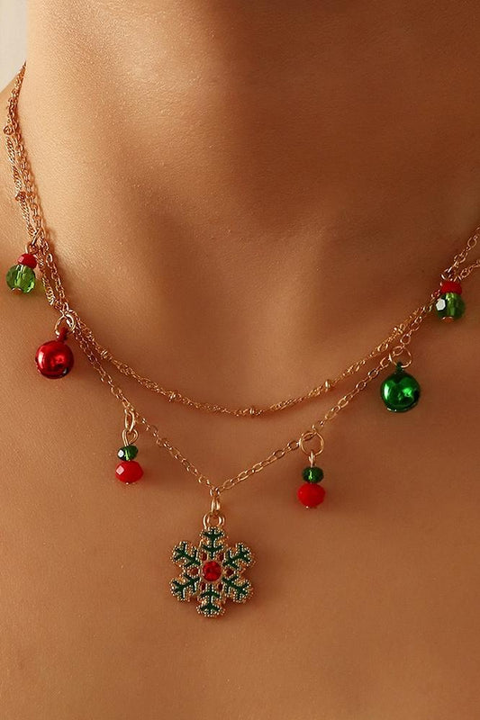 Halskette mit abnehmbarem Lynn-Weihnachtsschneeflocken-Anhänger im modernen Stil