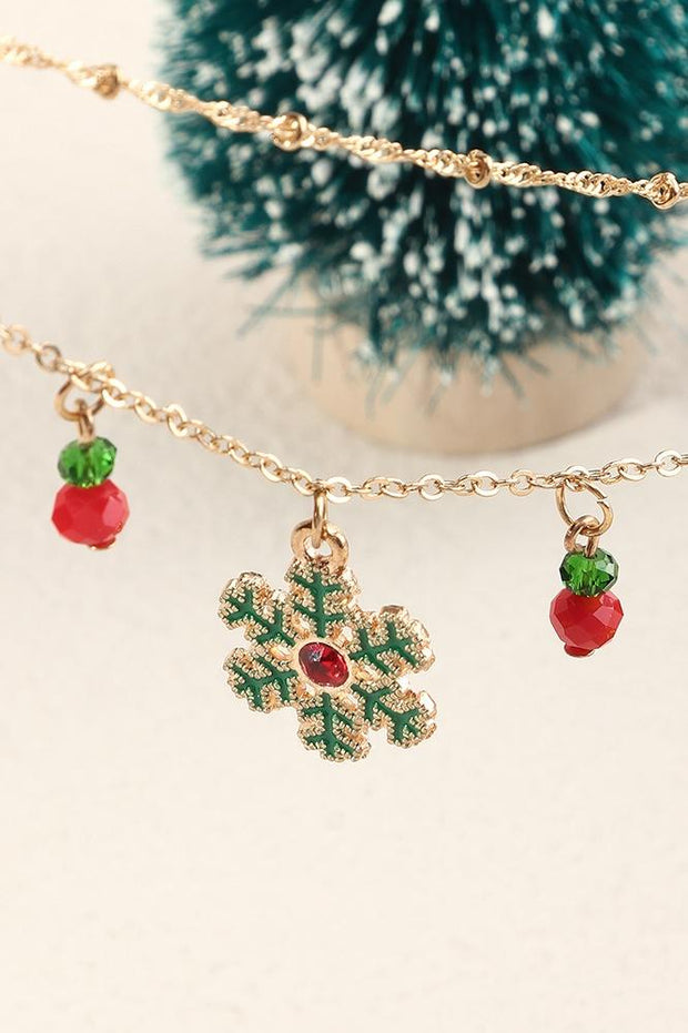 Halskette mit abnehmbarem Lynn-Weihnachtsschneeflocken-Anhänger im modernen Stil