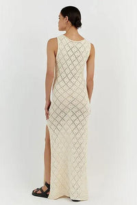 Lynn – Langes Kleid aus Strick mit Schlitz