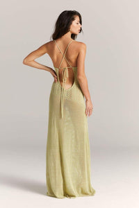Marjorie – Gehäkeltes Langes Kleid mit Blumen-Cut-Out