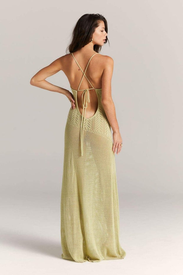 Marjorie – Gehäkeltes Langes Kleid mit Blumen-Cut-Out