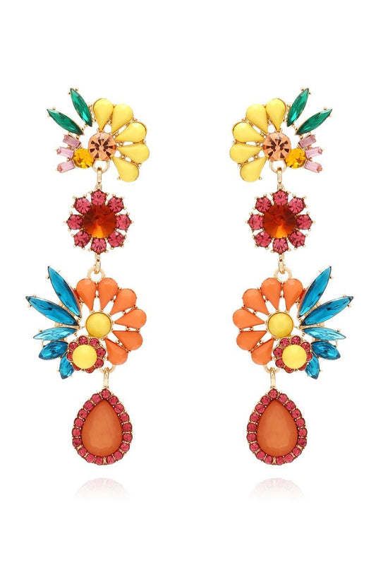 Neil - Tropfenohrringe aus Acryl mit Blumenmotiv im modernen Stil