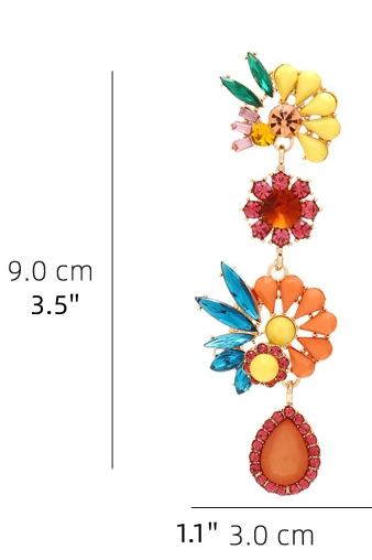 Neil - Tropfenohrringe aus Acryl mit Blumenmotiv im modernen Stil