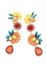 Neil - Tropfenohrringe aus Acryl mit Blumenmotiv im modernen Stil