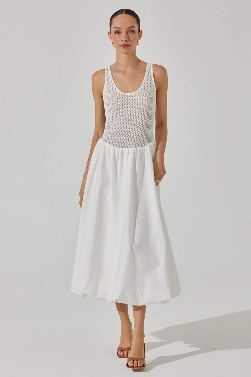 Ärmelloses Kleid in Midi-Länge „Novia“ in Kontrastfarbe