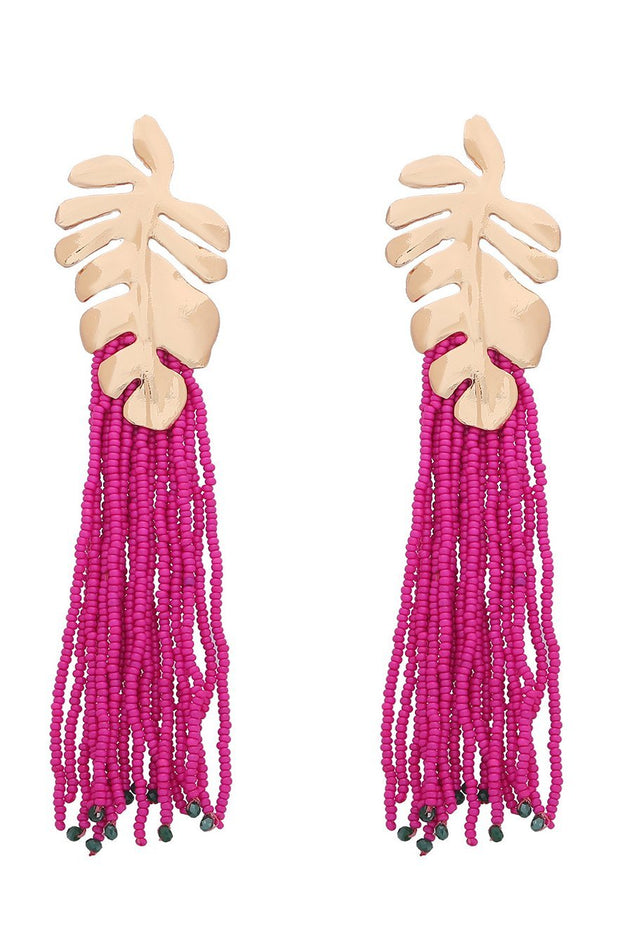 Ohrringe mit Quaste aus Palmwedelperlen im modernen Stil