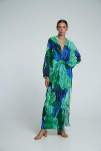 Pamela Bedrucktes, plissiertes Langes Kleid