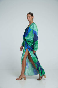 Pamela Bedrucktes, plissiertes Langes Kleid