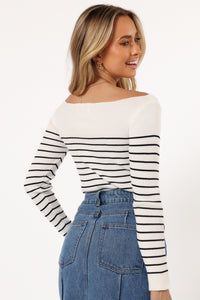 Kiersten Stricktop - Weiß Schwarz im modernen Stil