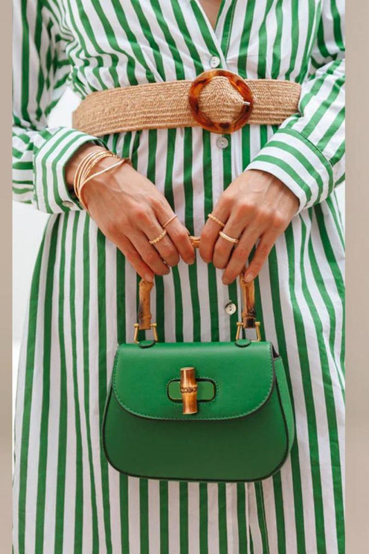 Riva Satteltasche mit Bambusgriff im modernen Stil