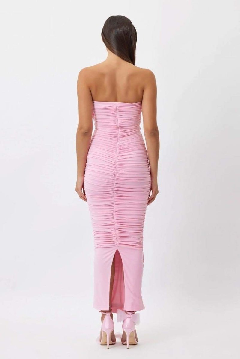 Tina Blumen Trägerloses Midikleid