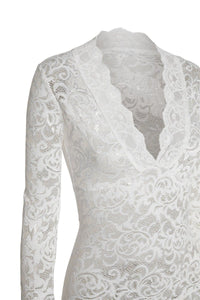 Virginia – Langes Kleid im Meerjungfrauen-Stil aus transparenter Spitze